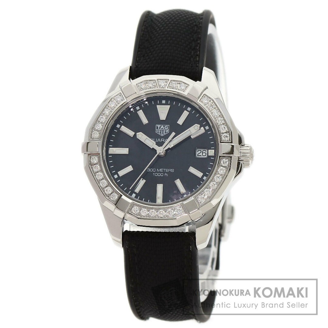 TAG Heuer Aquaracer WAY131P Men's Diamond Bezel Watch with Rubber Strap