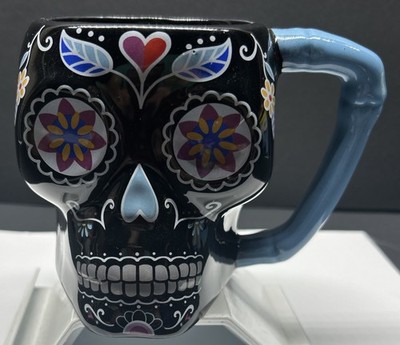 Halloween Day Of The Dead 16 Oz Black Coffee Cup 3D Mug Día De Los Muertos
