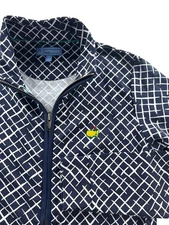 Magnolia Lane Masters Full Zip Jacket Womens Small Navy Geometric Golf