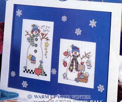 PATCHWORK SNOW PALS CROSS STITCH PATTERN BY LYNN BUSA