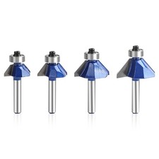 45 Degree Chamfer Router Bit Set, 1/4 Inch Shank, Cutting Diameter in 1/2 ,...