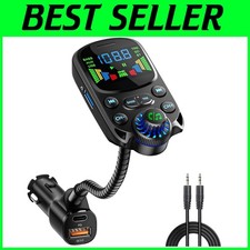1.6" Display Bluetooth 5.3 FM Transmitter Car Adapter