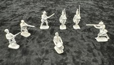 Lot 7 Unpainted Cast Lead Toy Soldiers: Drummer 1 , Rifleman / Infantry 6 