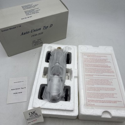 CMC 1/18 Auto Union Type D 1938-39 Diecast Model Car Silver Serie
