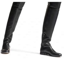 NIB Jimmy Choo 1300 Women's Mitty Knee High Black Leather Boots Sz 36.5 6.5