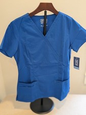 Cherokee Workwear Scrubs Premium Core STRETCH Mock Wrap Top Sz S NWT