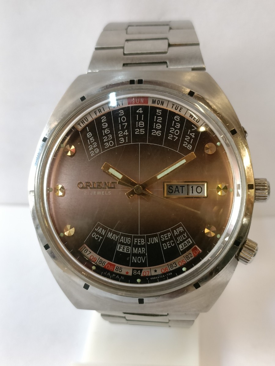 昭和レトロ DIPLOMAT 昭和46年 ゼンマイ式アンティーク ORIENT PERPETUAL CALENDAR AUTOMATIC G469672-4C JAPAN MEN'S WORKING