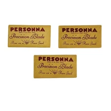 WWII Era Vtg 1940's Personna Precision Blade Double Edge Razor Blades Lot of 3