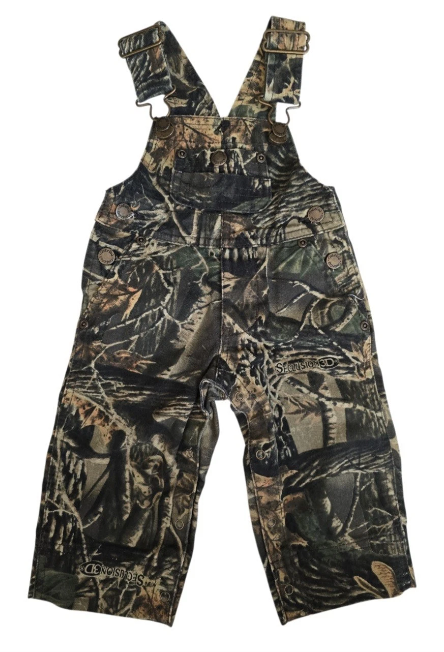 Cabela's Toddler Seclusion 3D Camo Baby Boy Size 3M Overalls Snaps Hunting EUC