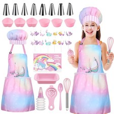 34Pcs 3-7 Years Children's Cooking Baking Set for Little Girls Boys Role Play