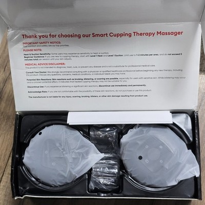 Smart Cupping Therapy Massager 2 Pack Red Light Heat Dynamic Suction Open Box