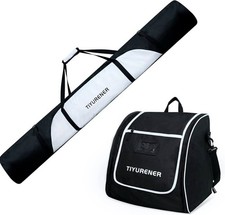 Padded Ski Bags for Air Travel, Ski Bag and Ski Boot Bag Combo, Water- Resistant