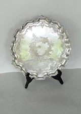 Antique Sheffield 1915 Large Heavy Silver Plate Salver Thomas Bradbury & Sons