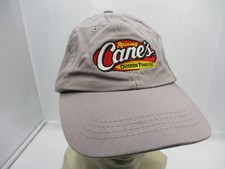 Raising Cane's Hat Cap Mens Gray Red Logo Cotton Employee Uniform Chicken Finger