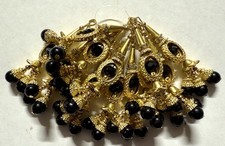Indian Bridal Blouse Lehenga Latkan BLACK GOLD color beads Women 2 Pair-USA sell