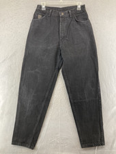 VTG Wrangler America Jeans Womens 12 Petite Black Relaxed Mom USA MADE