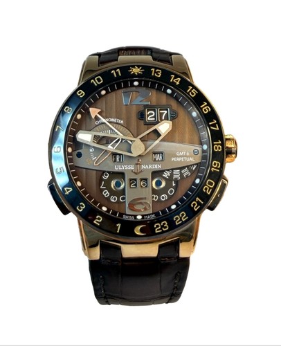Ulysse Nardin El Toro Perpetual GMT 18K Rose Gold Men's Watch,...