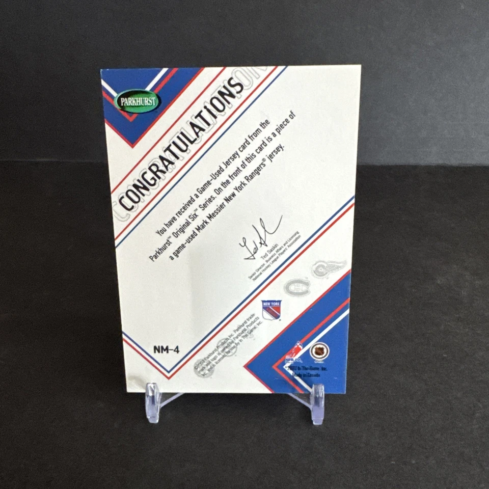 2003 Parkhurst оригинальный 6 игры б/у Джерси #nm-4 Марк Мессье EX/NM - Изображение 2 из 2