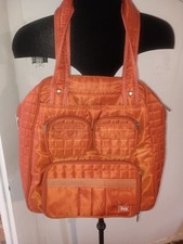 Lug Puddle Jumper Orange Coral Quilted Tote Carry On Travel Diaper Bag