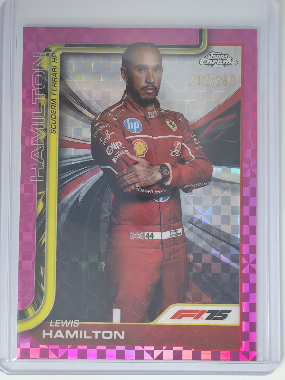 2025 Topps Chrome F1- #4 Lewis Hamilton Pink Xfractor /250 view 1