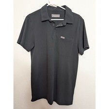 Figs Polo Pull Over Shirt Short Sleeve Scrub Technical Top Pockets Black Men's S