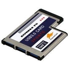 3 Ports USB 3.0 to Expresscard 54mm Adapter Converter for PCMCIA Express Card