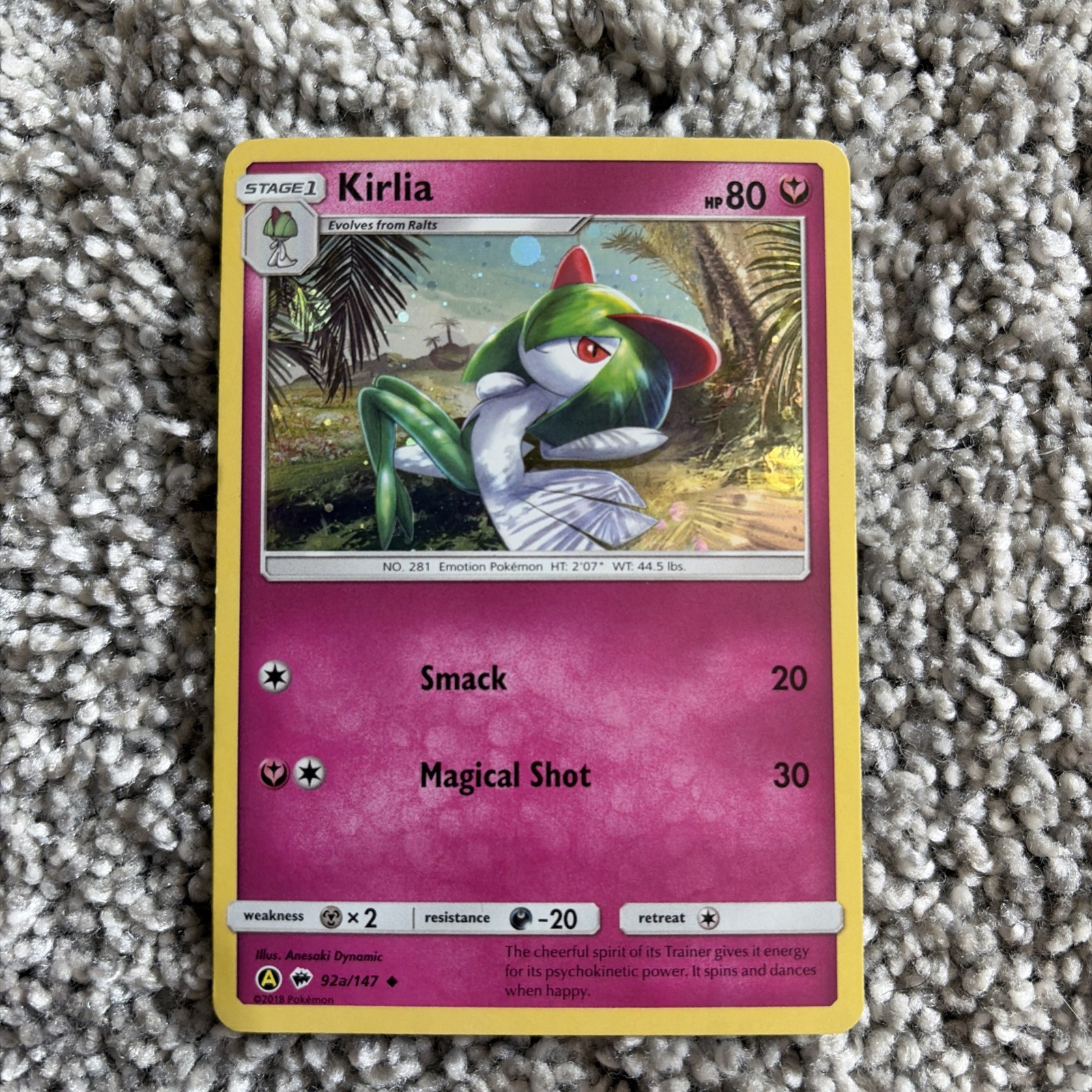 POKEMON KIRLIA 92a/147 COSMOS HOLO ALTERNATE ART CARD - NM