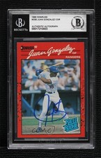 BAS 1990 Donruss Rated Rookie Juan Gonzalez #33 BGS Authentic Auto 3c7