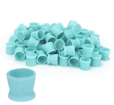 (Blue)Tattoo Ink Cups Tattoo Supplies 300Pcs Tattoo Ink Pigment Cup Silicone