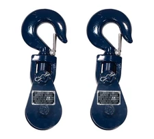 2PK Snatch Block w/Hook WLL 3 Ton 3" Sheave 3/8"Wire Rope Wrecker Roll Recovery
