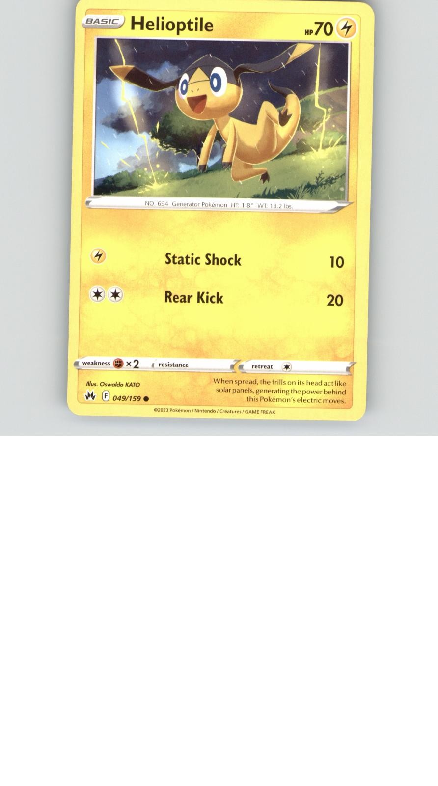 Helioptile 049/159 Common Crown Zenith Pokemon Near Mint