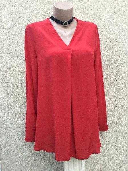Women Peter Hahn Shirt Red Silk 40 / L / 48