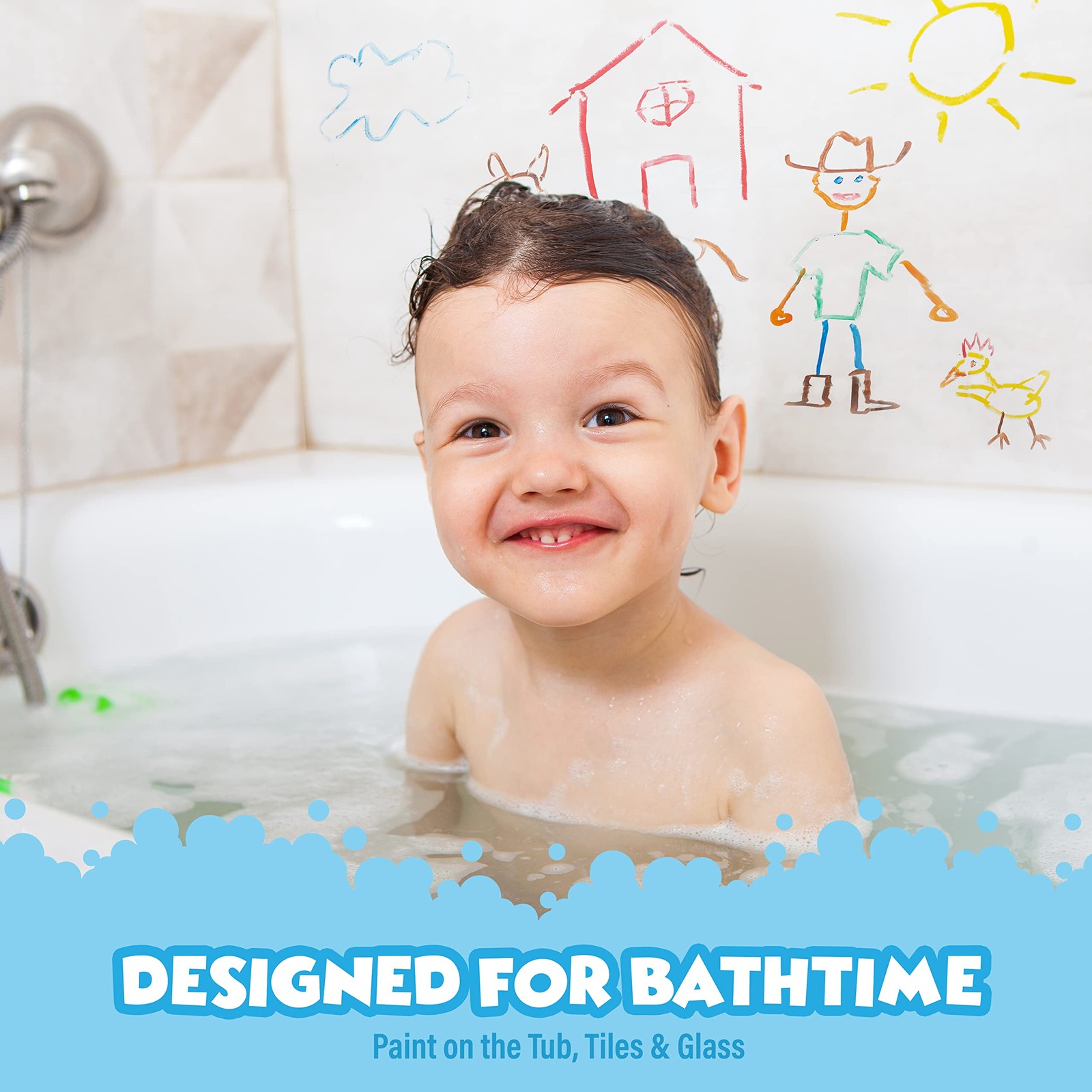 ® Bath Paint Sticks™ Bath Toy, 12 Count | Nontoxic, Washable Bathtub Paint fo...