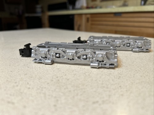 2 American Flyer Gilbert S Gauge 6 Wheel Diesel Silver Truck Frames W Couplers - Afbeelding 10 van 24