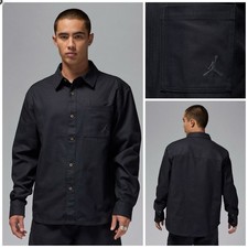 Air Jordan Essentials Button Down Shirt 120 Size Large Black FV7446-010