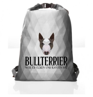 Polygon Beutel BULLTERRIER  Siviwonder Geometrisch Turnbeutel Rucksack Hund