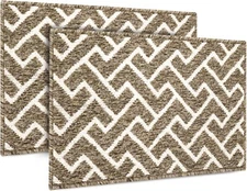 2 Pack Dog Door Mat for Muddy Paws Absorbent Dirt Trapper Non-Slip Washable Mat