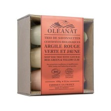 Oleanat Organic 3 Clay Soap Bar Trio (3x150g) - Organic & Natural