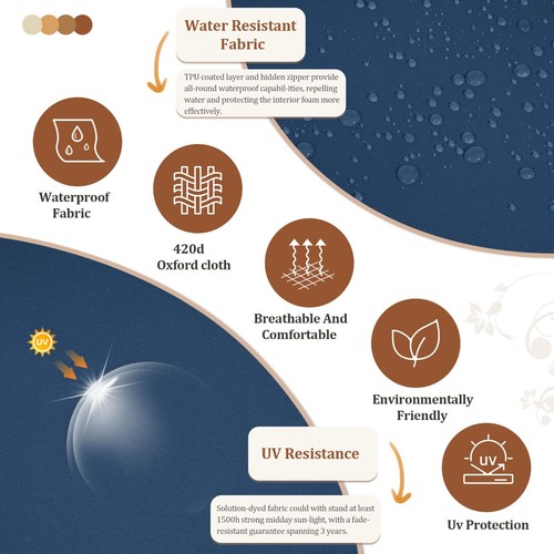 Outdoor Loveseat Cushions for Patio Furniture 46 x 24 Inch Deep Seat Cushion - Picture 59 of 103