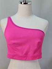 Cacique One Shoulder Bralette 14/16 Pink Medium Coverage Unlined