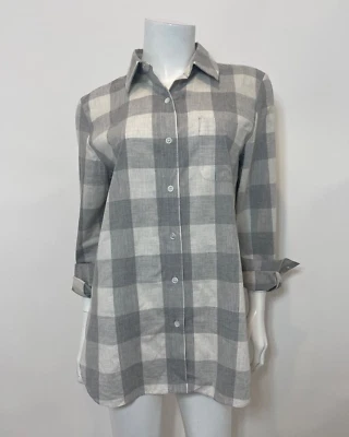Jenni Kayne Plaid Shirt in Grey Size M