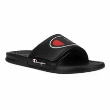 Champion Slide Hook and Loop Closure Sandals, CPS10675M /BLK Multi Sizes Black