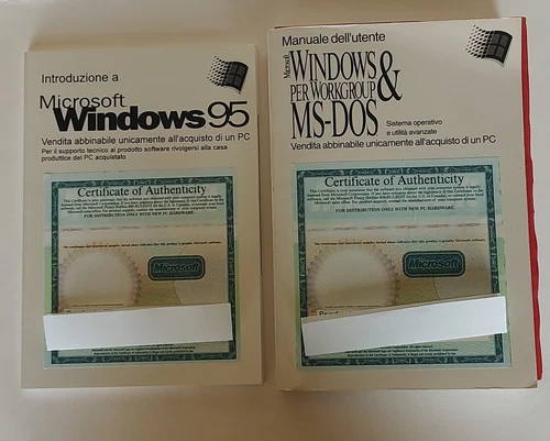 2 libri Windows & MS-Dos Manuale dell'utente + Introduzione Microsoft Windows 95