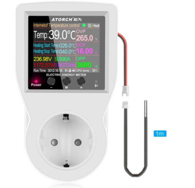 Steckdose Thermostat WIFI mit Fühler SMART Stromverbrauch Zähler Heizung Elektro