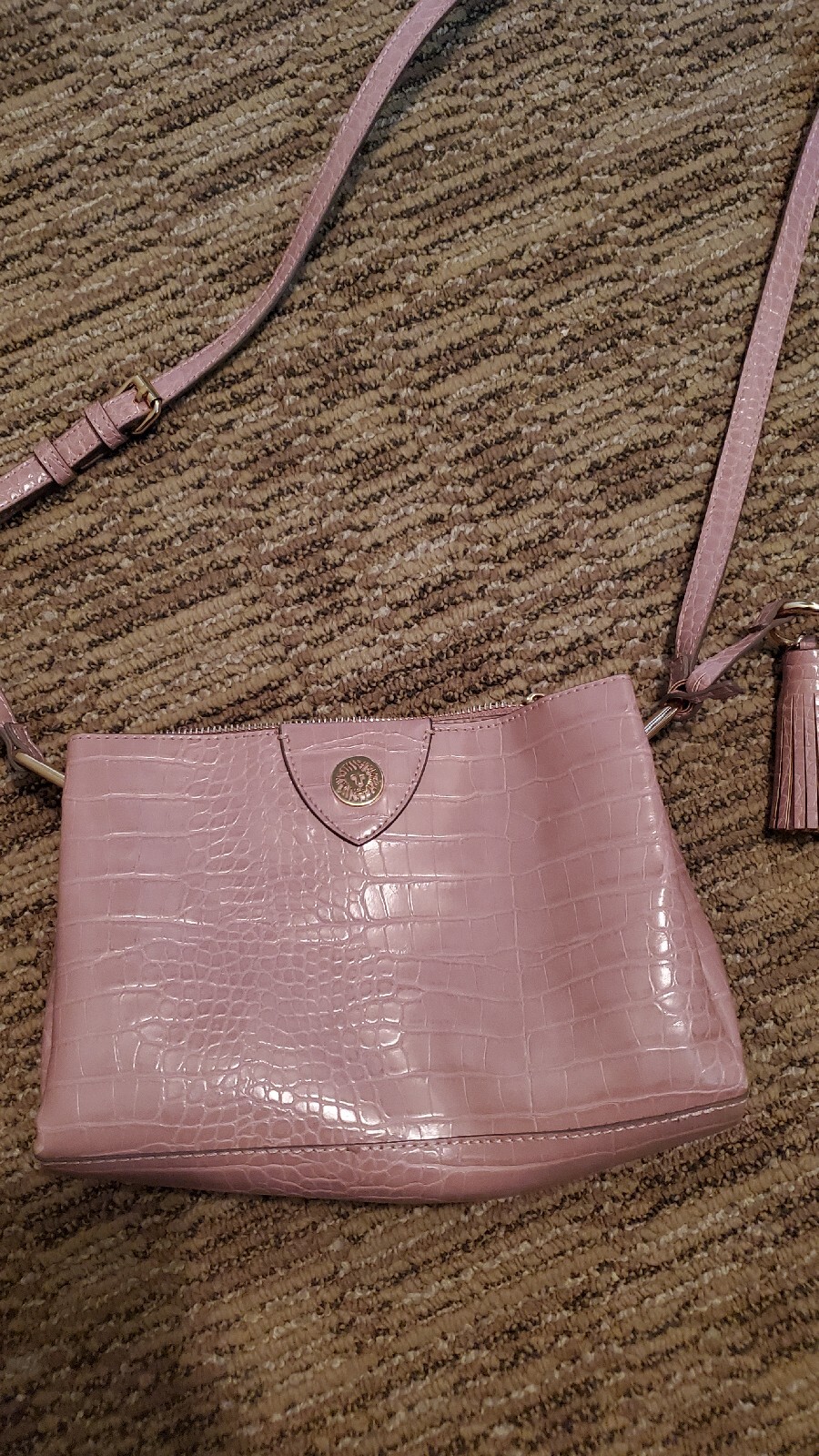 anne Klein purse light brown/tan color with strap Gem