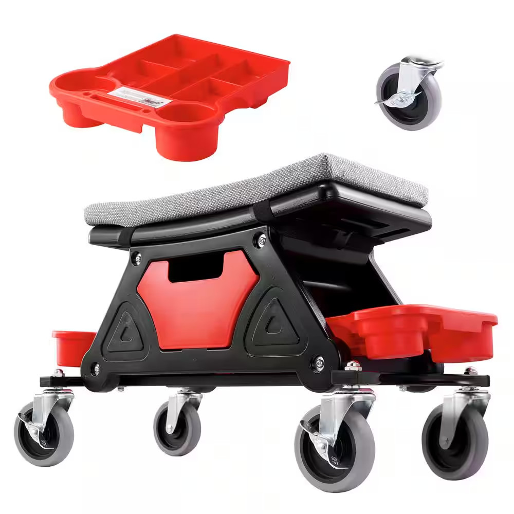 Mechanics Stool 300 Capacity Rolling Creeper Seat with In