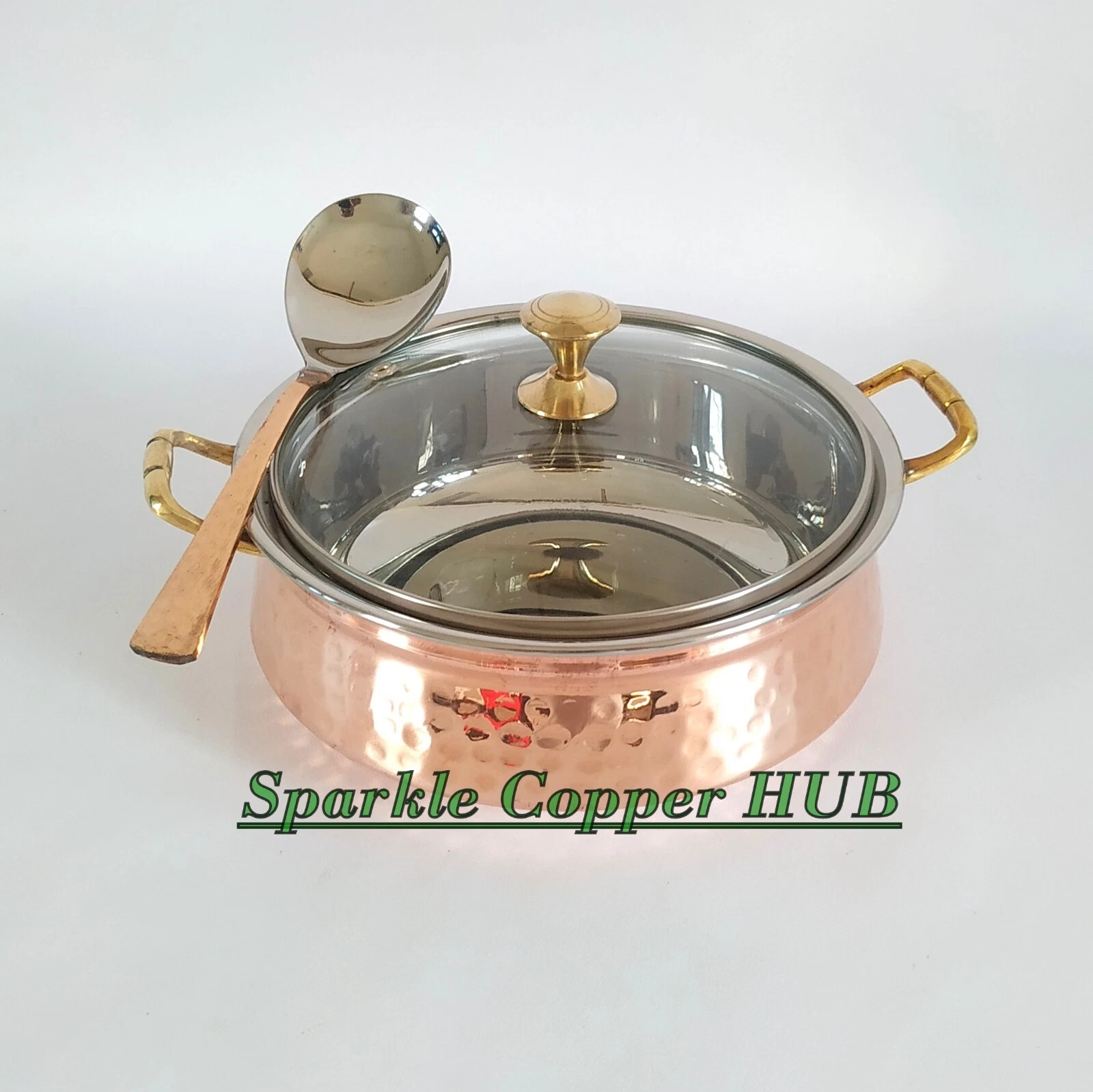 Copper Stainless Steel Casserole Dish Serving Spoon Servware Tableware 500 ML
