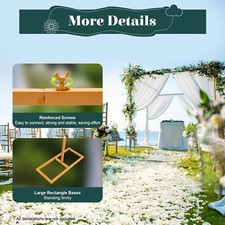Wedding Arch Backdrop Stand Metal Square Flower Frame 9.8FT Garden Party Decor