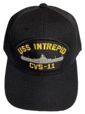 U.S. NAVY -  USS INTREPID CVS-11 Military Ball Cap - Black