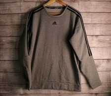 Adidas Medium 3 Stripe Gray Pullover Sweater No Size Tag